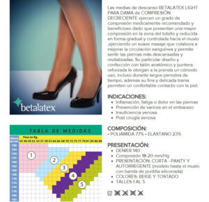 Medias Compresión Firme 18-22 Mmhg 140 Panty Betalatex - Imagen 12