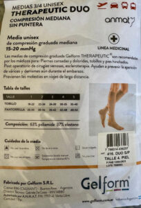 Medias Compresión Mediana 3/4 Unisex Vena Gelform 15-20mmhg - Imagen 8
