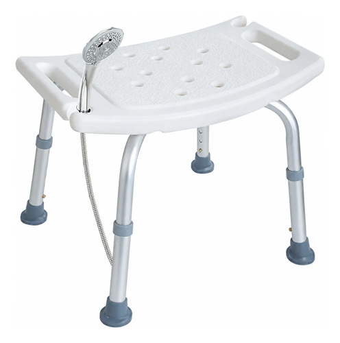Silla Baño Ducha Aluminio Regulable Asiento Sin Respaldo